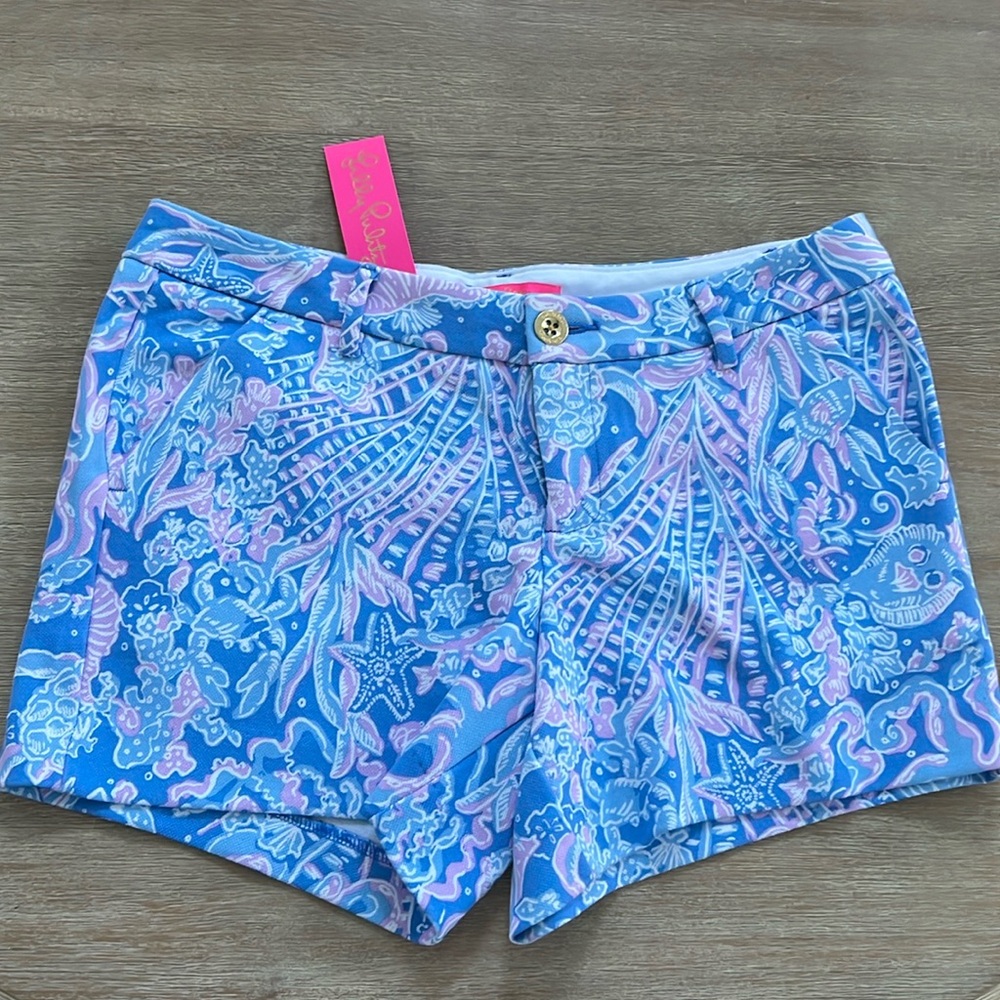 Lilly Pulitzer Callahan Knit Short Boca Blue Sea What I See 8